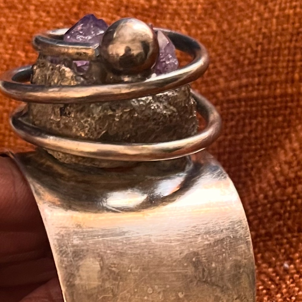 "Gem of Fire"   Silver and Amethyst cuff/ AD designs Denmark
